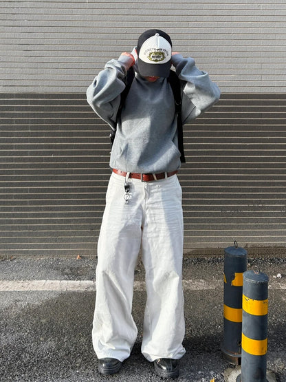 Loose-fitting casual wide-leg jeans