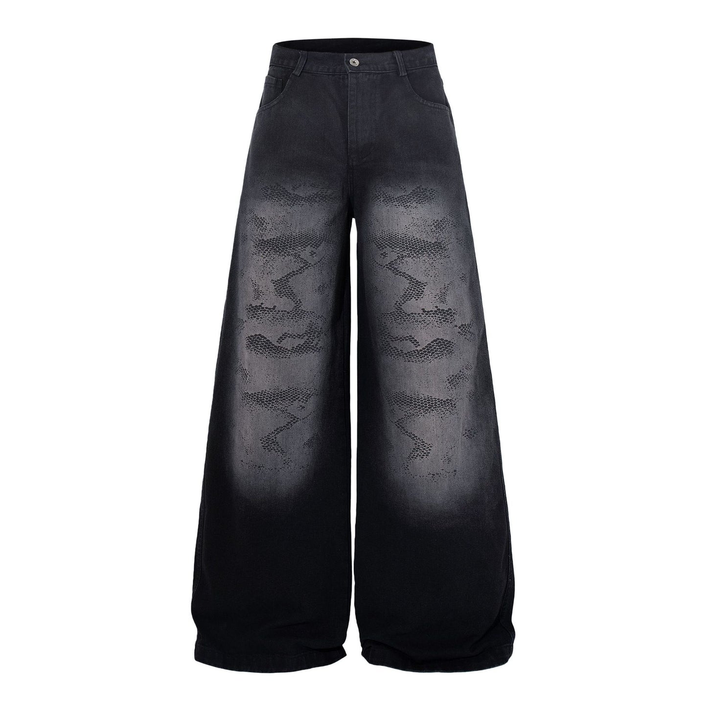 Retro Street Style Loose Wide-Leg Denim Jeans