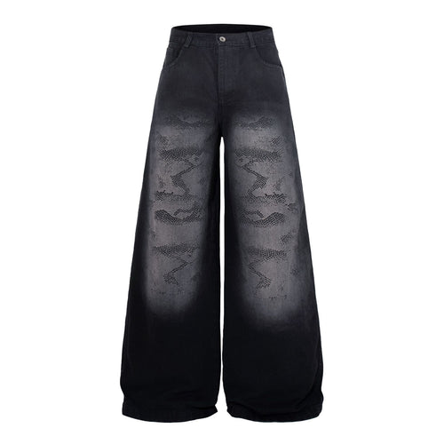 Retro Street Style Loose Wide-Leg Denim Jeans