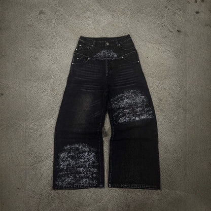 Loose Fit Vintage Washed Casual Jeans