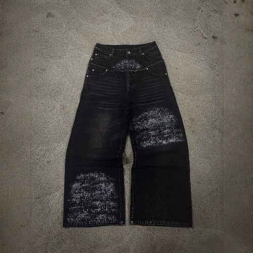 Loose Fit Vintage Washed Casual Jeans