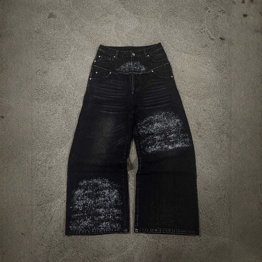 Loose Fit Vintage Washed Casual Jeans