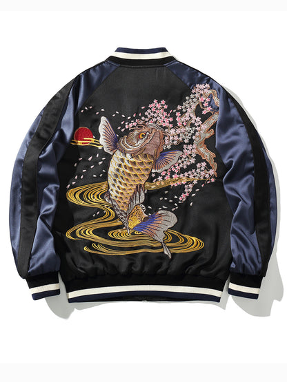 Embroidered Koi Fish Jacket Chinese Style