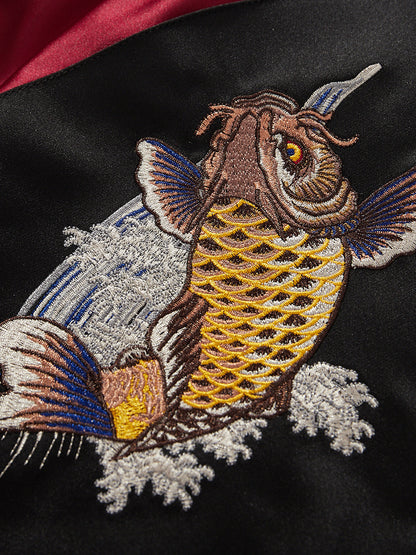 Embroidered Koi Fish Jacket Chinese Style