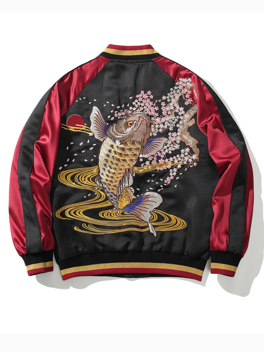 Embroidered Koi Fish Jacket Chinese Style