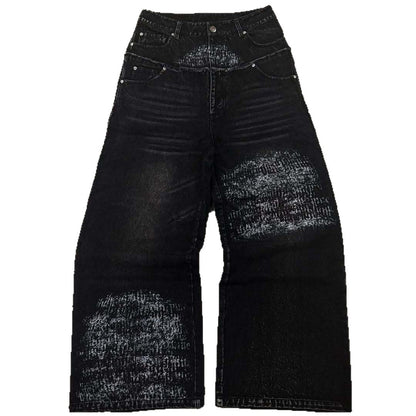 Loose Fit Vintage Washed Casual Jeans