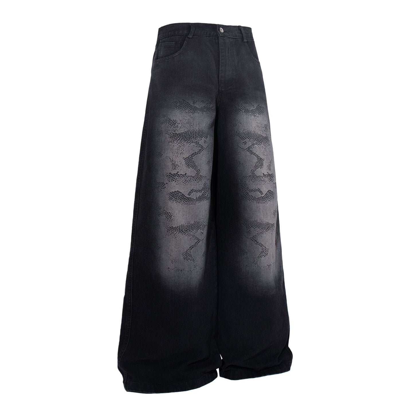 Retro Street Style Loose Wide-Leg Denim Jeans