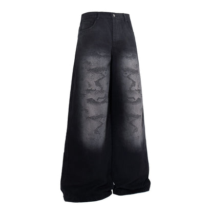 Retro Street Style Loose Wide-Leg Denim Jeans