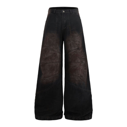 Retro Street Style Loose Wide-Leg Denim Jeans